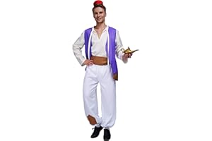 Maxim Party Supplies Men's Arabian Moroccan Fez Costume for Adults Includes Hat, Shirt, Vest, Belt, Pants