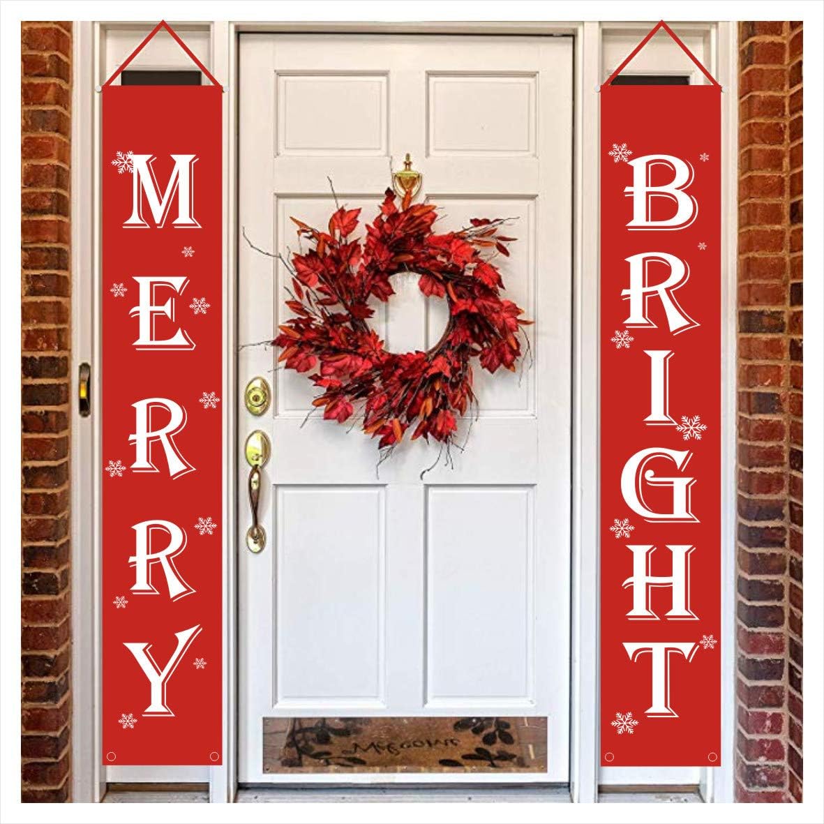 Amazon Com Halloween Christmas Banner Door Cover Decor Trick Or