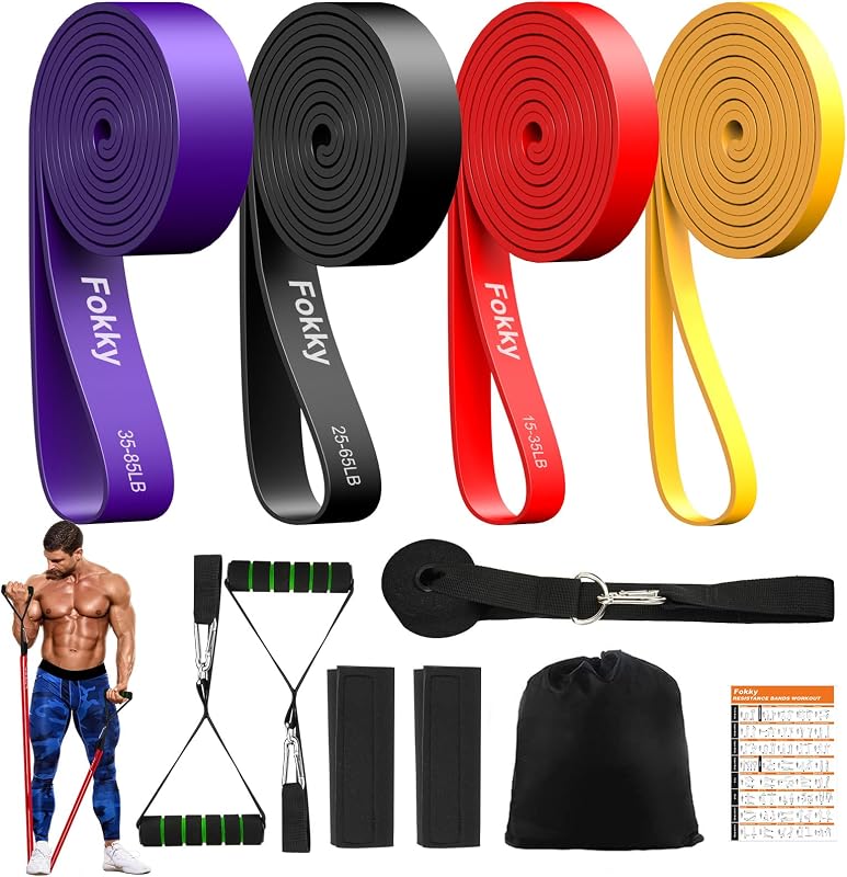 Elastici Fitness di 4 Livelli di Resistenza, 5-85 LBS