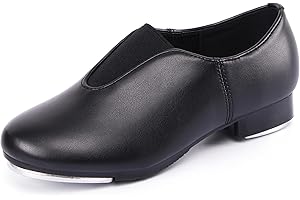 Linodes Unisex-Child Top Elastic Slip on Tap Shoe for Girls and Boys Tap Flat