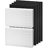 HPA200 HEPA Filter Replacement Compatible with Honeywell HPA200 HRF-ARVP200 Series Air Purifier HPA200, HPA201, HA202, HPA204, HPA250, HPA5200, 2 HEPA R and 4 Precut Carbon Pre-Filters A
