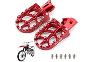 RKV86 Foot Pegs with Springs Aluminum Dirt Bike Foot Pegs CNC Universal Foot Pedals Rest for Dirt Bike CRF150F 03-19 CRF230F 03-19 KDX200 83-94 Light Bee/Surron/Sur X160 X260（Red）