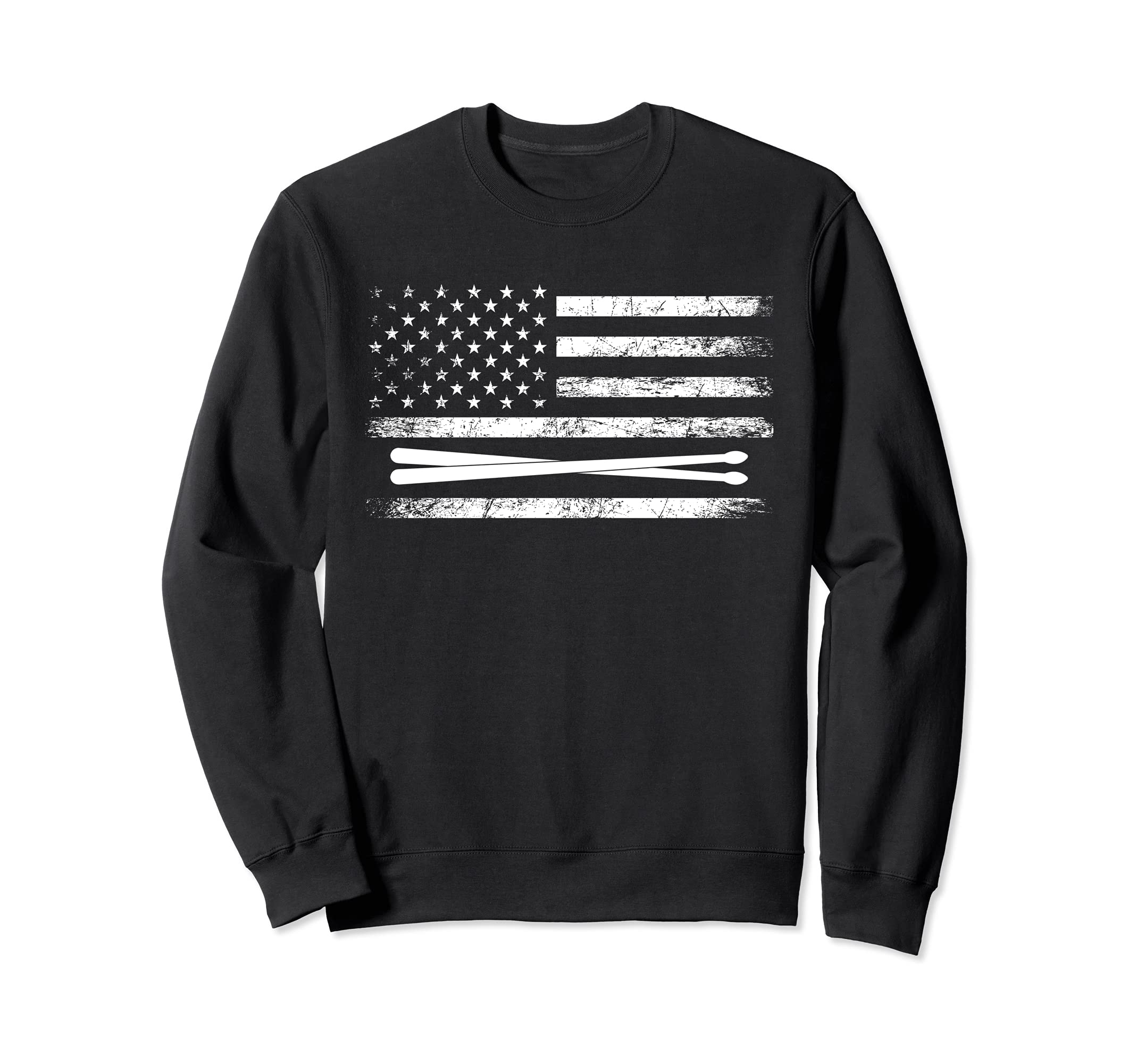 US Flag Drumsticks Drums Player Percussion Drummer Drums Sweatshirt