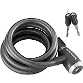 Kryptonite KryptoFlex Bike Lock Cable, 2FT/6FT Long 15mm Thick Heavy Duty Braided Steel Cable Anti-Theft Security Lock for Outdoor Equipment, Combination/Key Bike Lock