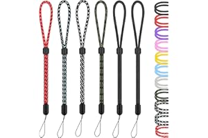 HUKADO Hand Wrist Strap Lanyard, 6 Pack 9.5inch Adjustable Nylon Wristlet Straps Keychain String for Cell Phone Case Holder, AirPods Pro 2 2022, Camera, Key, GoPro, USB Drive, Ski Glove (Multi-Color)