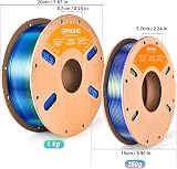 ERYONE PLA Silk 3D Printer Filament 1.75mm Multicolor 250g Red Yellow Blue view 6