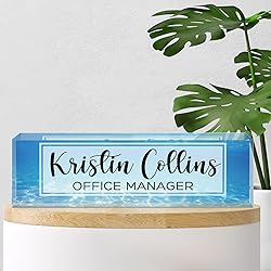 Custom Name Plate for Desk, Acrylic Office Decor