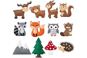Animal Craft Kit,Felt Woodland Animal Sewing Kits,DIY Sewing Felt Craft Kit,Fun DIY Crafts Educational Sewing Kit for Kids Bo