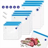 TTUGTTUG 21 Pcs Reusable Vacuum Sealer Bags, 3 Size BPA Free Sous Vide Bags, with Sealing Clips & Leak-Proof Design for Sous Vide Cooking, Freezer, Microwave Heating