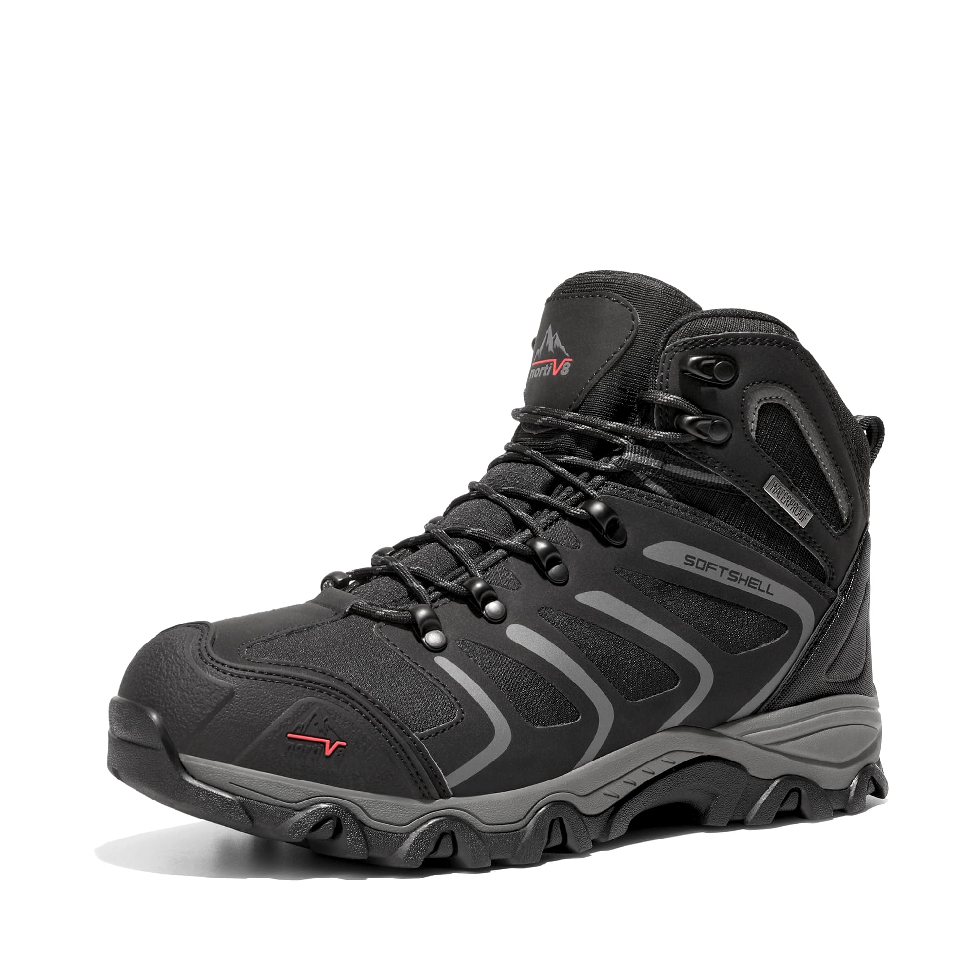 thumbnail image 2 of NORTIV 8 Men’s Waterproof Winter Snow Boots – Ankle-High Hiking & Work Shoes, Slip Resistant, Faux Fur Lining, Lace Up 2 of 6