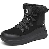 Dannto Womens Winter Snow Boots Warm Fur Lined Ankle Shoes Water Resistant Booties Non Slip Sole