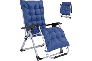 Outsunny Reclining Zero Gravity Chair with Adjustable Backrest, Folding Garden Sun Lounger, Outdoor Recliner with Removable C