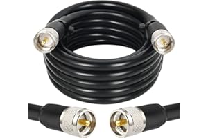 MOOKEERF CB Coax Cable - RG213 UHF Male to Male 15FT Low Loss RG-213 UHF Cable for Ham Radio/VHF Radio/SWR Meter/Antenna Anal