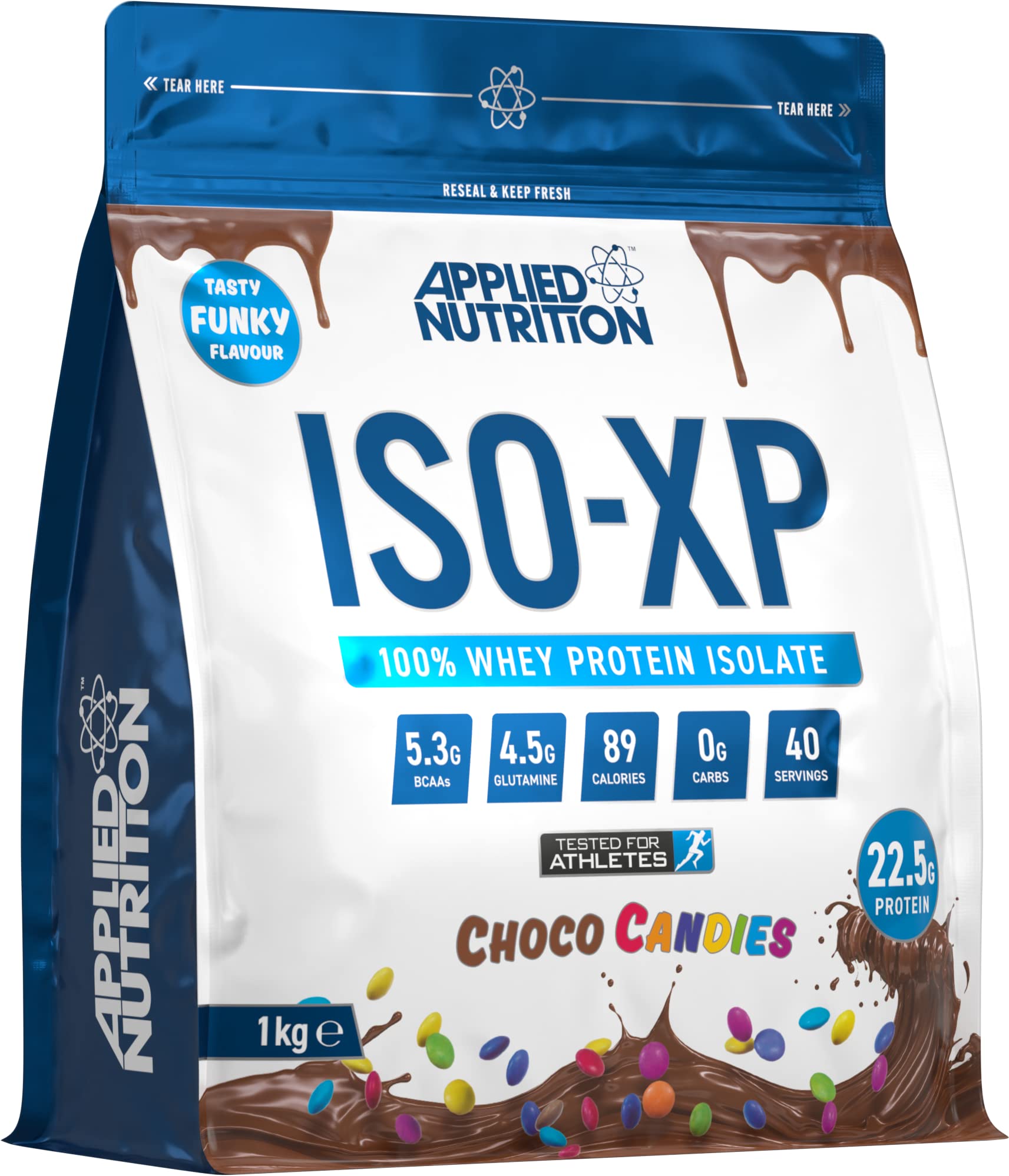 Applied Nutrition ISO XP Whey Isolate - Whey Protein Isolate Powder, ISO-XP Funky Yummy Flavours (1kg - 40 Servings) (Choco Candies)