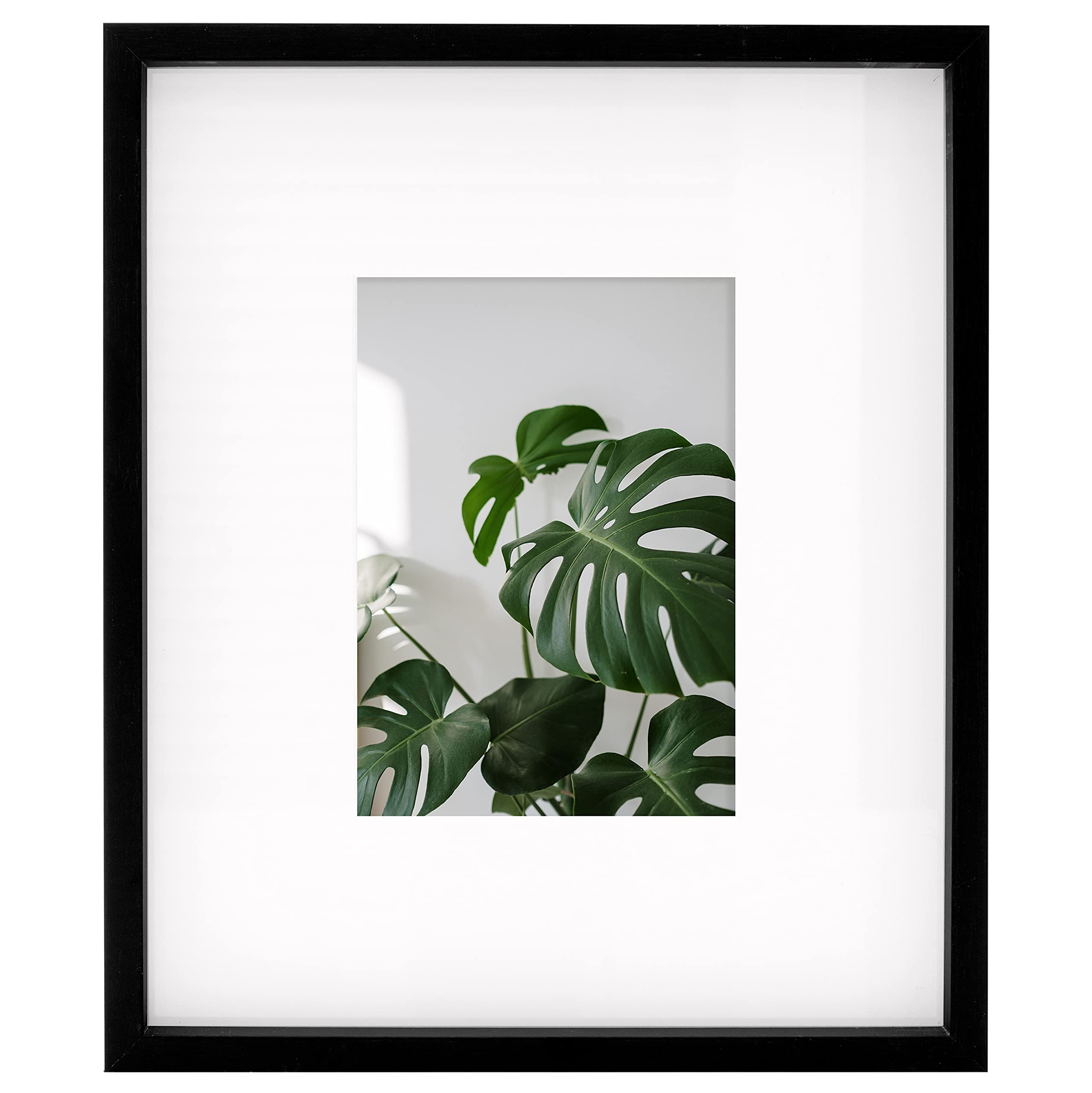 Kenro Strata Series Black Photo Frame 8x10 Inch / 20x25cm with Wide Mat for Photo 6x4 Inch / 10x15cm - ST1015B