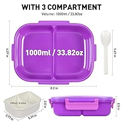AGREON Bento Boxes with Removable Compartments for