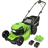 Greenworks 2 x 24V (48V) 20" Brushless Self-Propelled Mower (2) 5Ah USB Batteries and 4A Dual Port Charger, Green (MO48L4211)