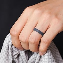 ThunderFit Unisex Silicone Wedding Rings, Rubber