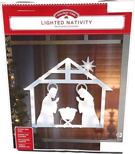 Amazon Com Impact White Nativity Lighted Christmas Window