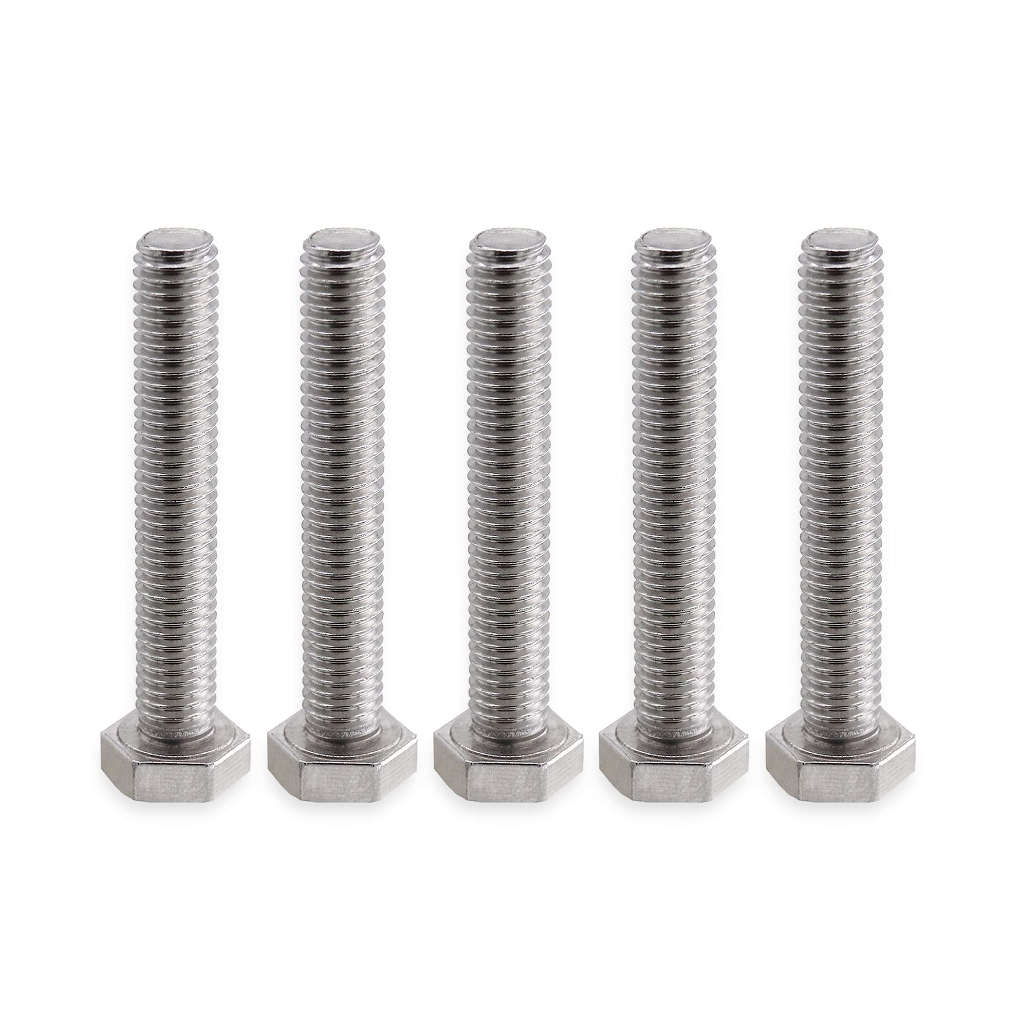 VictorsHome M8 Hex Bolts Screws, M8-1.25 x 50mm 304 Stainless Steel Fully Threaded Hex Head Bolt 5pcs