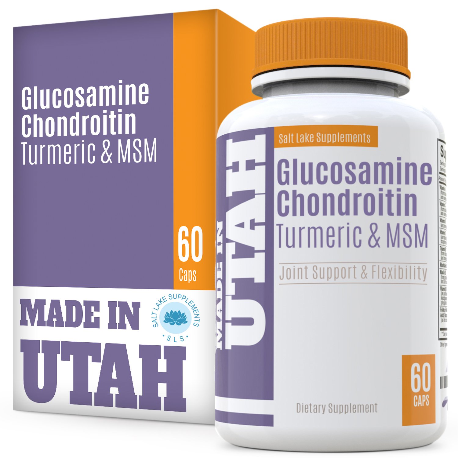 Glucosamine Chondroitin Turmeric MSM Pure Natural Joint Support 60