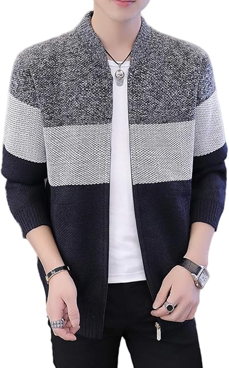 Amazon Lingew セーター メンズ ニット 秋冬 カーディガン 厚手 ビジネス カジュアル 裏起毛 防寒 おおきいサイズ カーディガン 通販