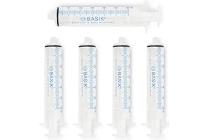 URNCONCERN BASIK 60ml Enteral Feeding Syringe ENFIT Screw On Connection Caps Included | 60cc Syringe | Reusable Silicone O-Ring Syringe | Tube Feeding | White Clean Assure Plunger Economical and Ecological