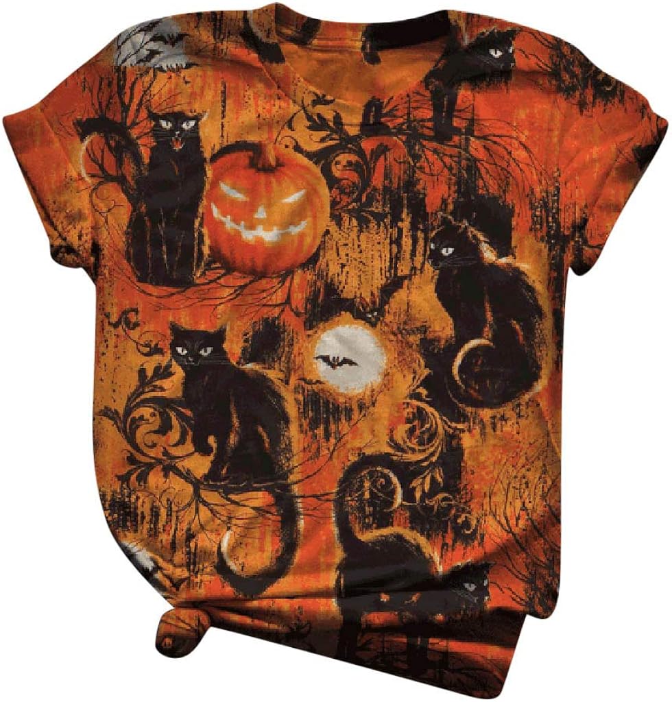 Clothful Halloween Printed Women's TShirt Short Sleeved