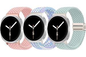 3 Pack Magnetic Braided Band for Samsung Galaxy Watch 8 40mm 44mm, Galaxy Watch8 Classic 46mm, One Click No Gap Elastic Stret