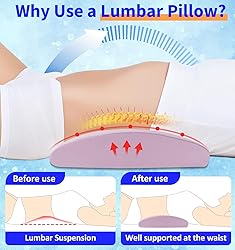 Lumbar Support Pillow for Bed Relief Back