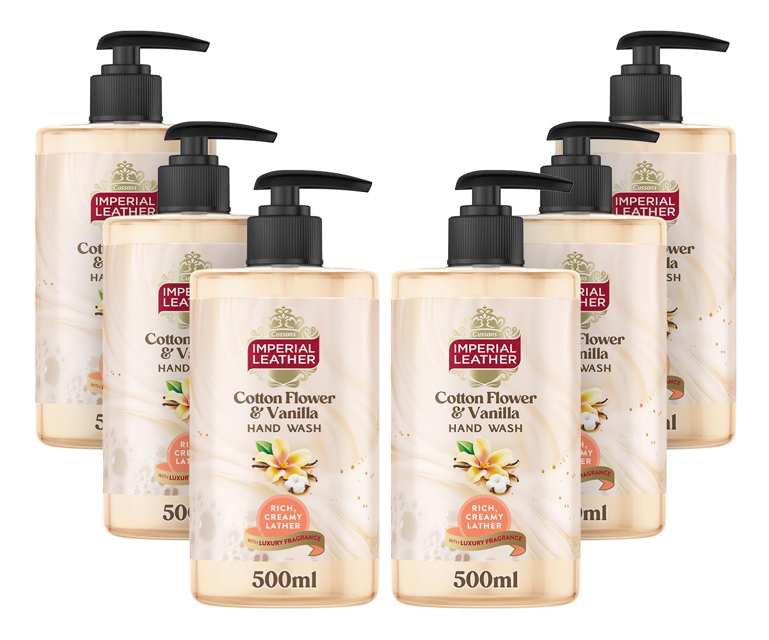 Imperial Leather Golden Goddess Hand Wash, Radiant Florals and Golden Nectar, Bulk Buy, Pack of 6 x 500 ml