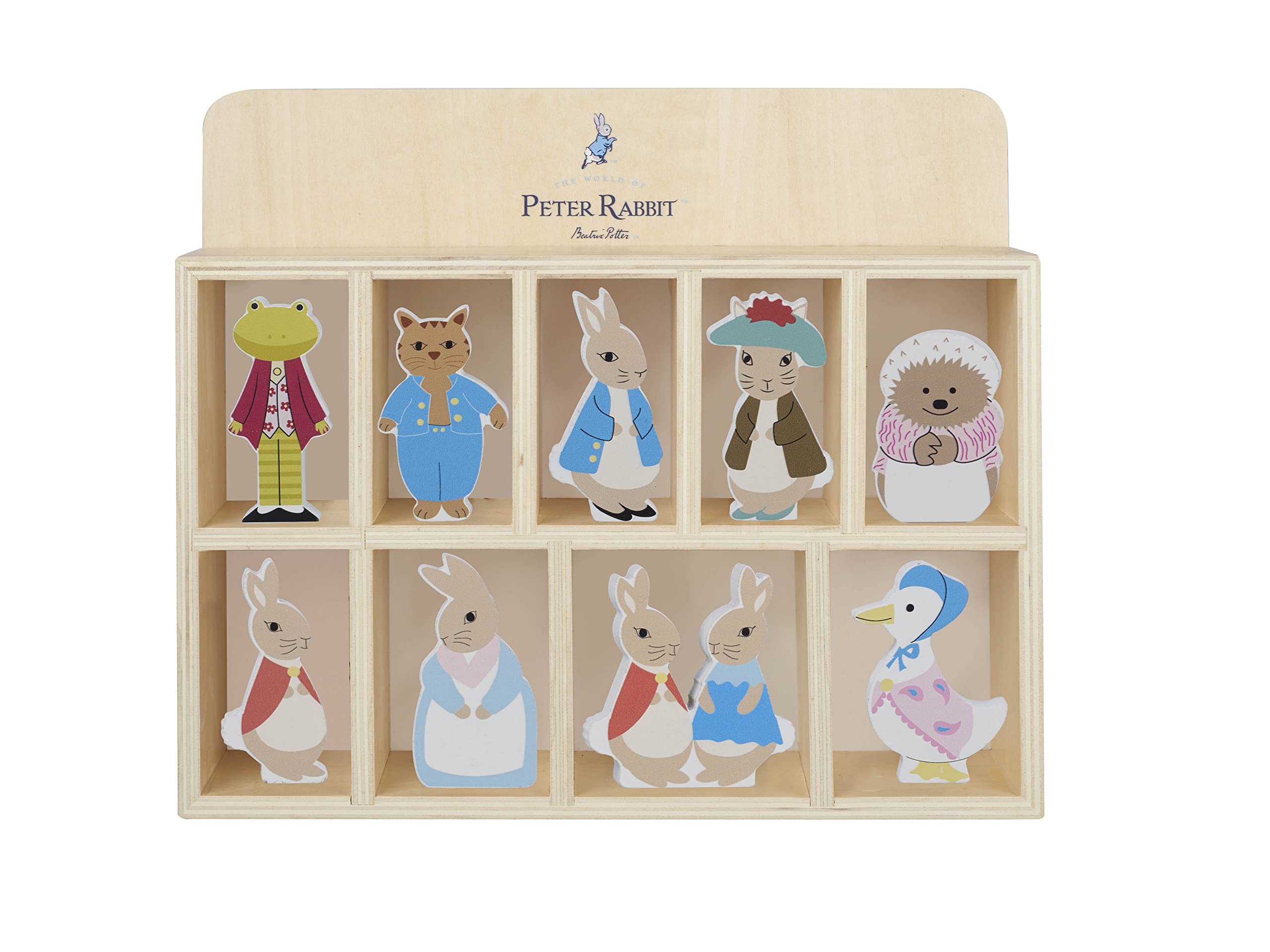 Peter Rabbit Baby Gifts - Wooden Beatrix Potter Characters and Display Shelf - Peter Rabbit Nursery, First Birthday Gifts for Girls Boys - Official Licensed Peter Rabbit Gifts by Orange Tree Toys