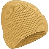 ZOORON 1&2 Unisex Thick Knitted Beanie for Men Women Cuffed Plain Hat Winter Slouchy Ski Beanies