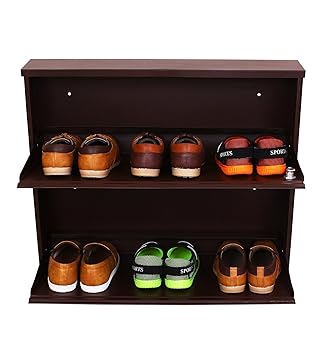 Orril 21 Powder Coated Shoe Rack Made of Steel with 2 Door(Brown)