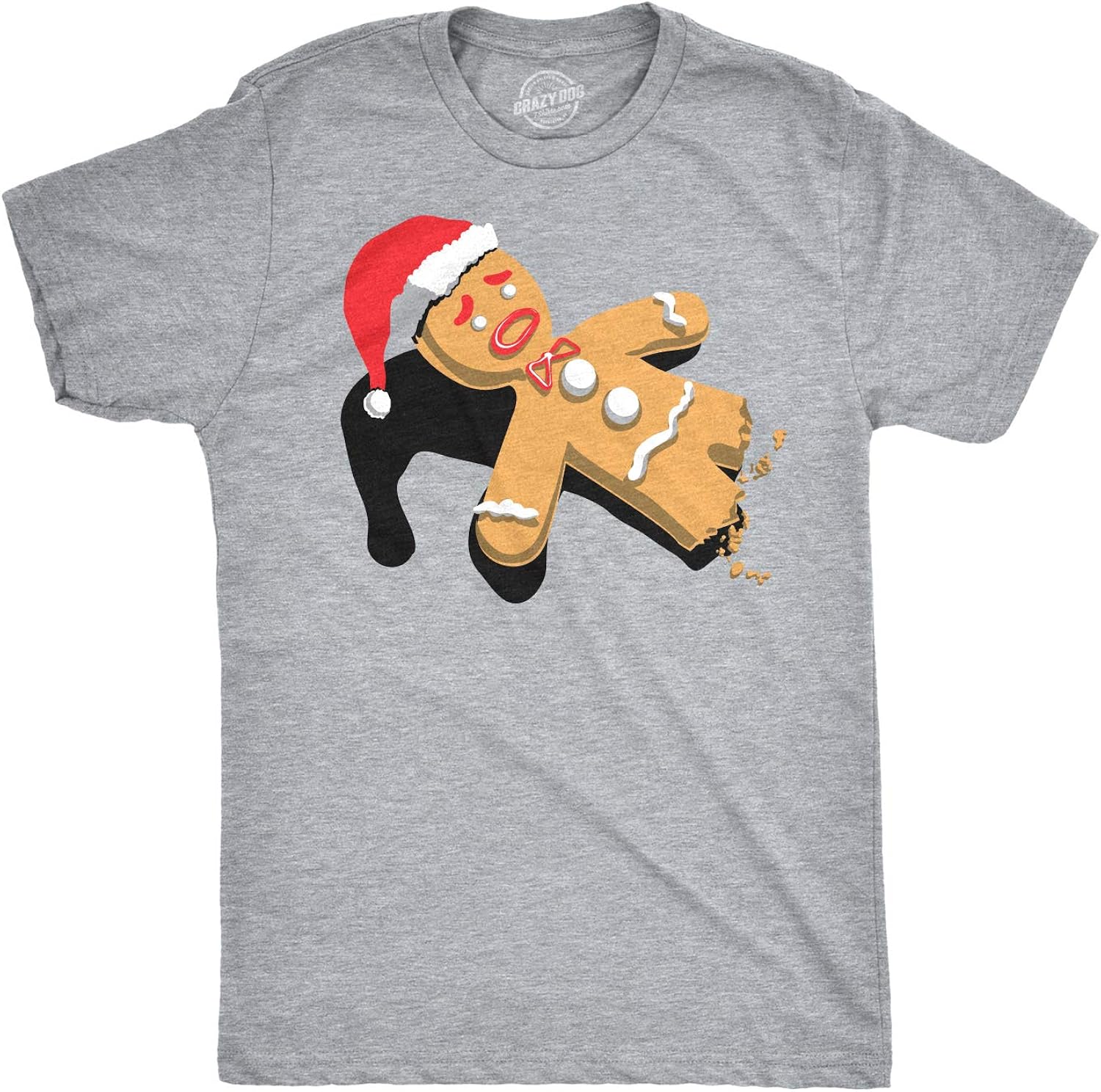 HalfEaten Gingerbread Man tShirt Funny Mens Christmas TShirts