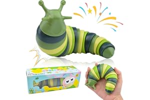 Cevioce Sensory Slug Fidget Toys,Fidget Slug Toys for Adults & Kids Party Favors,1 PC Cute Autism Sensory Toys for Autistic Children,Toddler Toys Age 1+,Travel Toys for 1+ Year Old （Green）