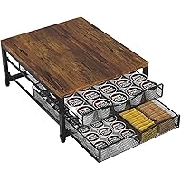 VyGrow Coffee Pod Holder for Counter, Wooden K Cup Storage With Sliding Drawer, Large Capacity for Station, Home, Office, Kit