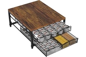 VyGrow Coffee Pod Holder For Counter, Wooden K Cup Holder with Sliding Drawer, Large Capacity k cup organizer for counter for