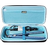 adada Hard Travel Case for BaBylissPRO Nano Titanium Ultra Thin Straightening Iron (Black+Blue)