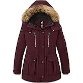 wantdo Plus Size Winter Coats for Women Parka Overcoat Warm Winter Jacket with Hood