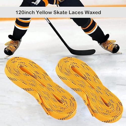 YUNNLEZT Hockey Skate Laces, 1Pair 96inch Waxed Hockey Skate Laces
