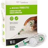 Tombow 68721 MONO Hybrid Correction Tape, 10-Pack. Easy To Use Applicator for Instant Corrections