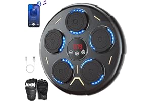 Bewolk Smart Music Boxing Machine for Home & Kids, Bluetooth Wall Mounted Boxing Trainer with Gloves, Fitness Game for Office & Gym, Gifts for Teen Boys