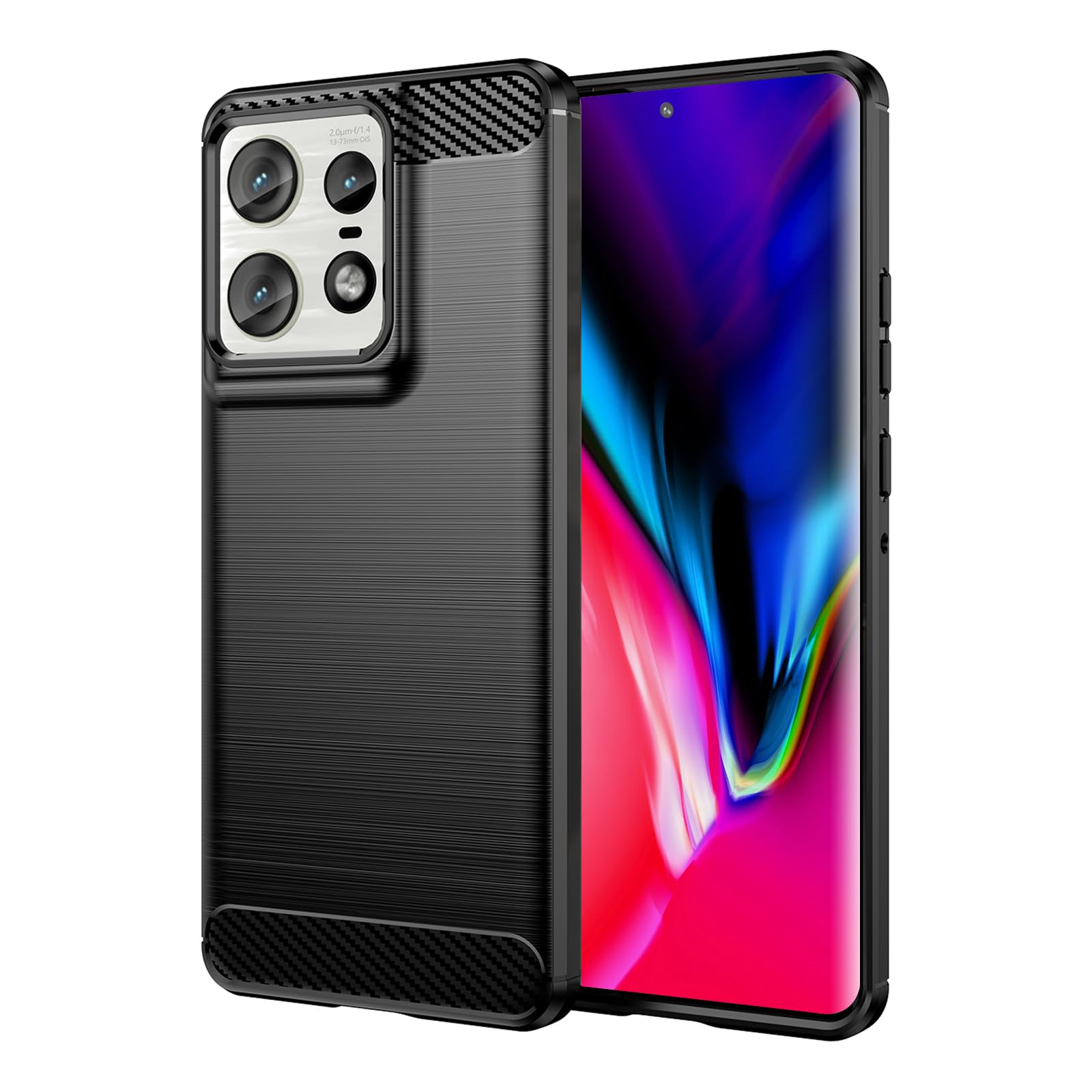 TailTech Case for Motorola Edge 50 Pro Phone Case, [Black] Brushed Stripe TPU Phone Cover with Shockproof Protection, Compatible with Moto Edge 50 Pro Phone Case