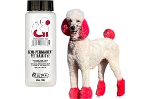 OPAWZ Semi-Permanent Dog Hair Dye, Food-Grade Pigment Dog Dye, Non-Toxic Pet Hair Dye for Dogs, Cats and All Pets Can be Bathed (Strawberry Red)