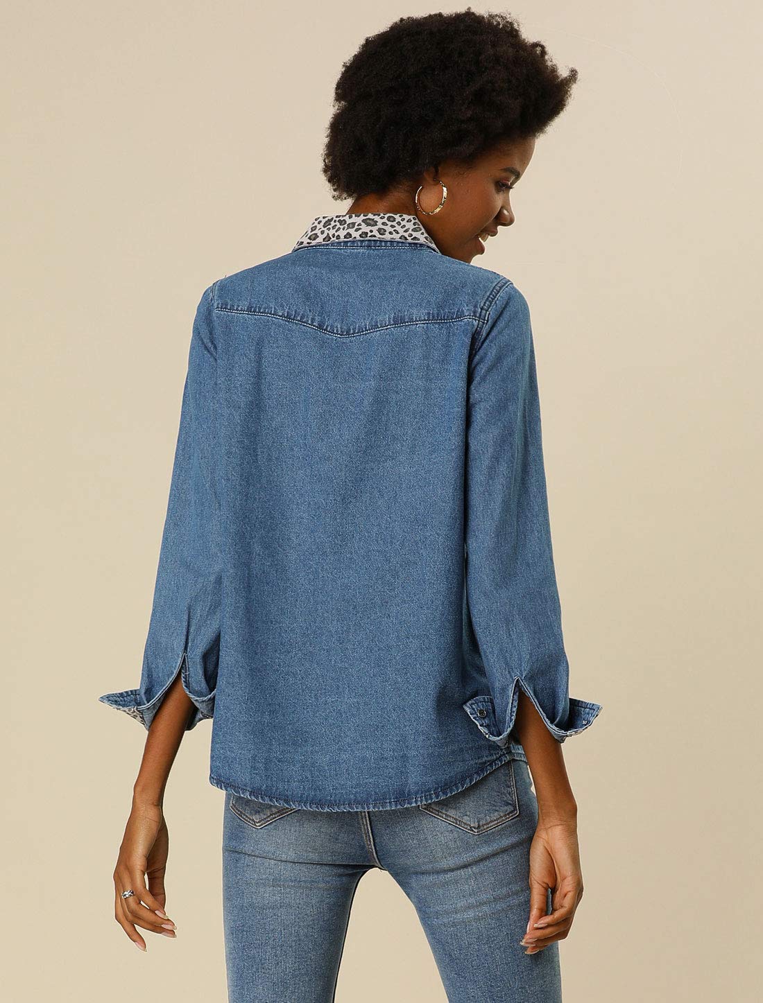 leopard print denim shirt
