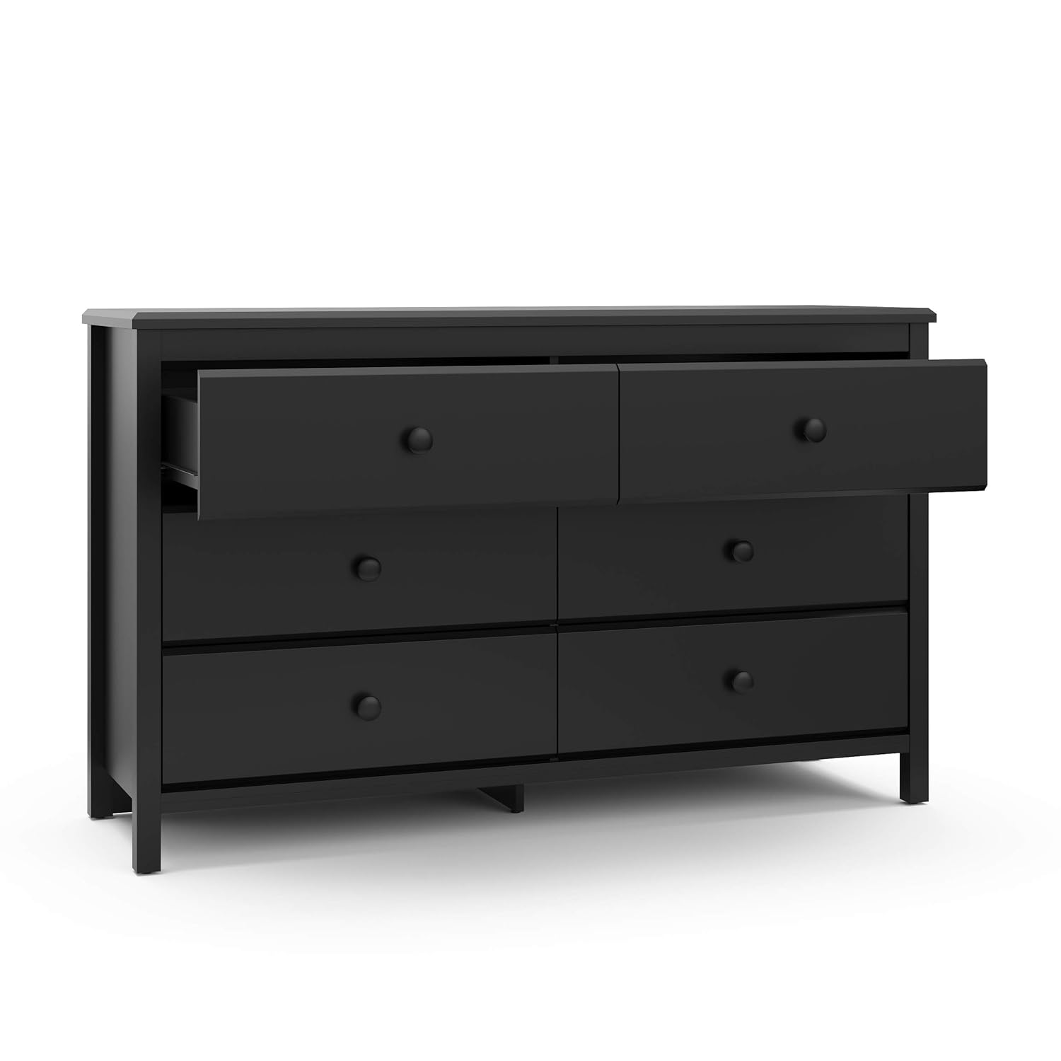 Storkcaft Alpine 6 Drawer Dresser (Black) – Stylish Storage Dresser Chest for Bedroom, 6 Spacious Drawers with Handles, Coordinates with Any Kids Bedroom or Baby Nursery : Baby