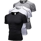 Men's Compression Shirts Short Sleeve Workout T Shirt Cool Dry Athletic Undershirts Gym Yoga Base Layers Running Tops