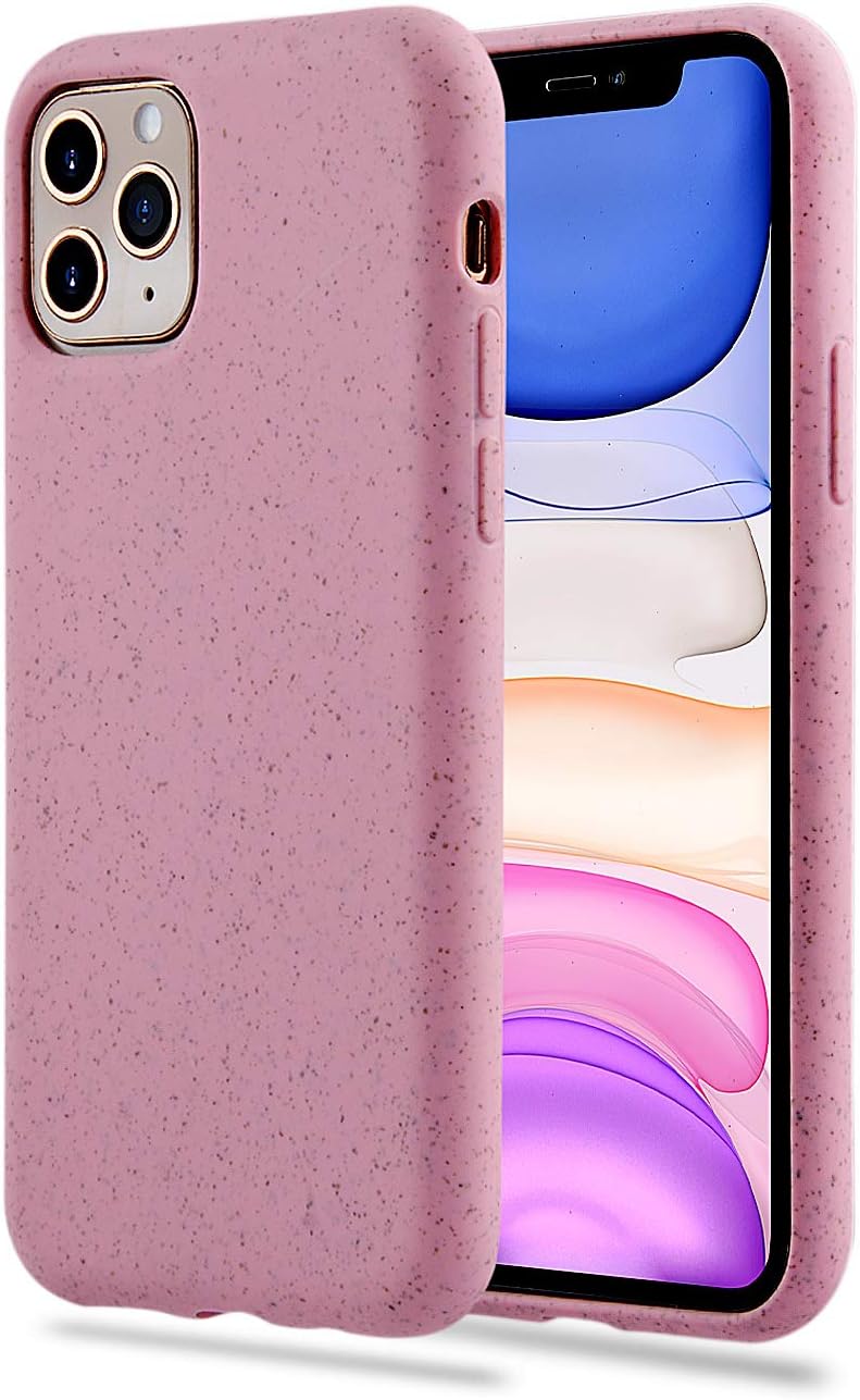 Phone Case Compatible with iPhone 11 Pro Max Case, Anti-Scratch Shockproof Cases Cover for iPhone 11 Pro Max 6.5 inch - Recyclable and Degradable Material (PLA) - Pink