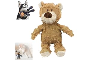 HISKI Indestructible Robust Bear, 2024 New Dog Companion for Heavy Chewers Robust Bear Toys for Aggressive Chewers Dogs, Squeaky Plush Interactive Dog Toys for Small Large Dogs (Light Brown, Large)